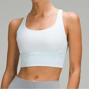 Energy bra longline ribbed, sheer blue, size 8